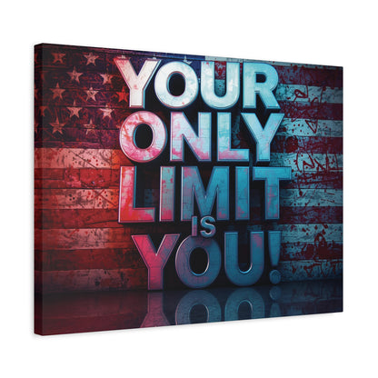 Gallery Wrapped - Motivational Canvas Wall Art - Your Only Limit Is You! - Inspirational Decor for Home Office - Inspirational Gift - Vintage American Flag - Limitless Living - Personal [...]
