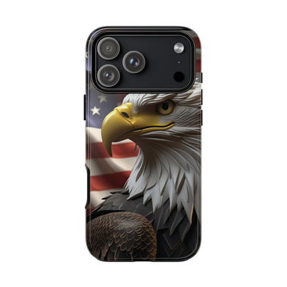 Tough Phone Cases - Patriotic - American Flag Eagle Design - Red White & Blue - Multiple Sizes -