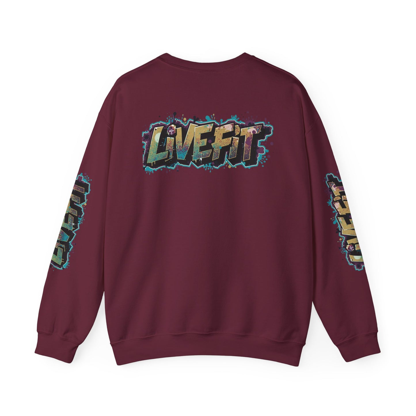 Live Fit Crewneck Sweatshirt - Trendy Fitness Apparel -  Unisex Casual Wear -  Sports Gift -  Workout Fashion -  Street Style Sweatshirt -