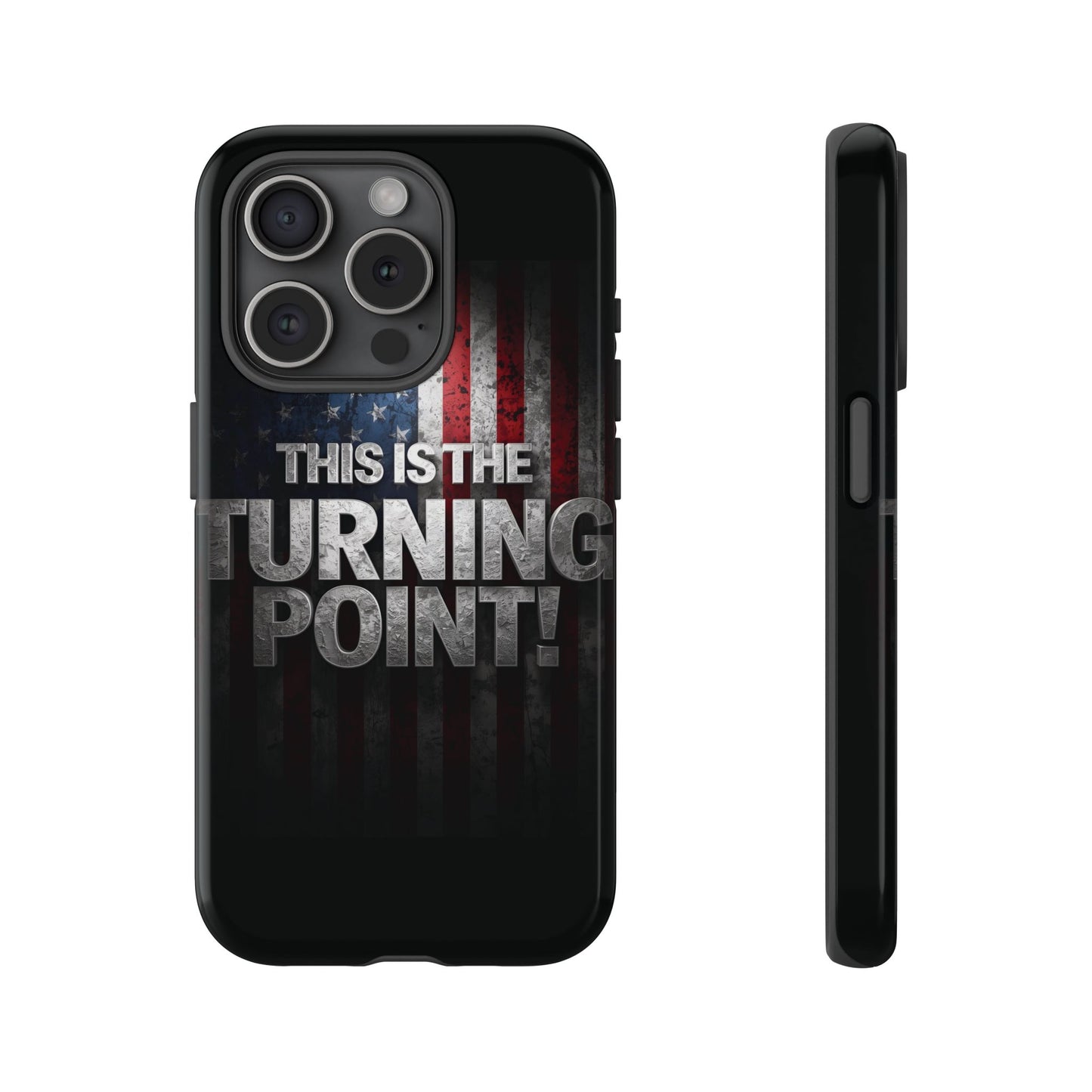 Stunning Patriotic Protective Cell Phone Case -  Charlie Kirk - This Is The Turning Point! - Red White Blue - Beautiful American Flag Backdrop Design - Perfect Gift for Everyday Use, Durable Cover, Stylish Protection