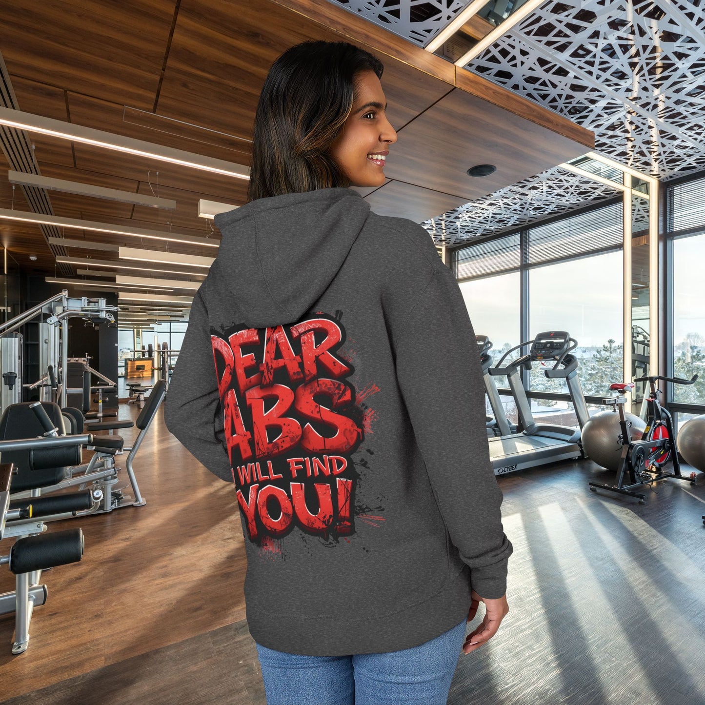 Dear Abs I Will Find You! - Unisex French Terry Hoodie - Motivational Fitness Apparel -