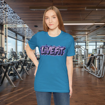 Live Fit Unisex Tee -  Fitness Shirt -  Motivational Graphic Tee -  Workout Apparel -  Casual Wear -  Gift for Gym Lovers -  Active Lifestyle -