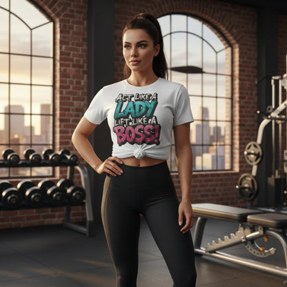 Act Like a Lady Lift Like a Boss - Women's Gym T-Shirt - Empowerment Fitness Tee