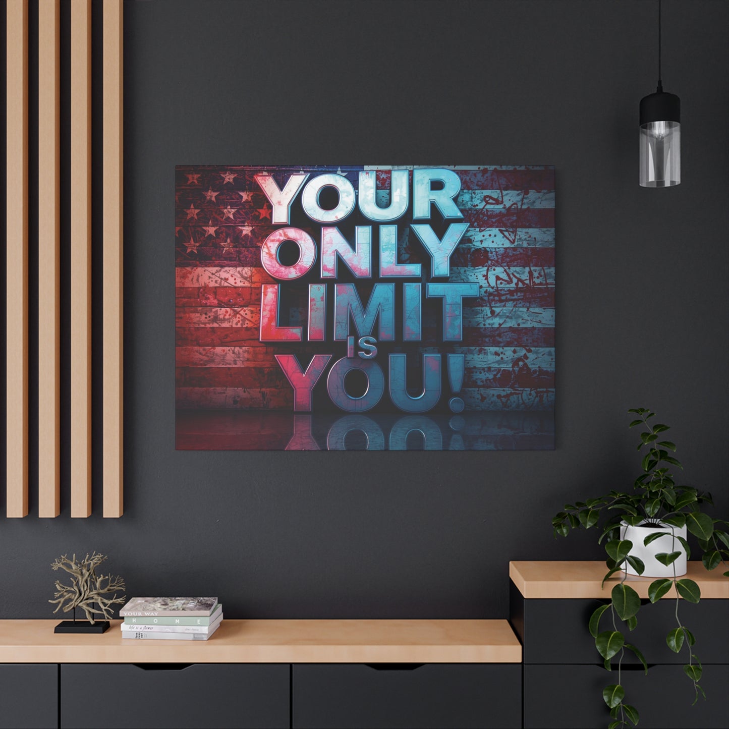 Motivational Wall Art Canvas, Your Only Limit Is You! Inspirational Decor for Home Office, Inspirational Gift, American Flag, Limitless Living, Personal [...]