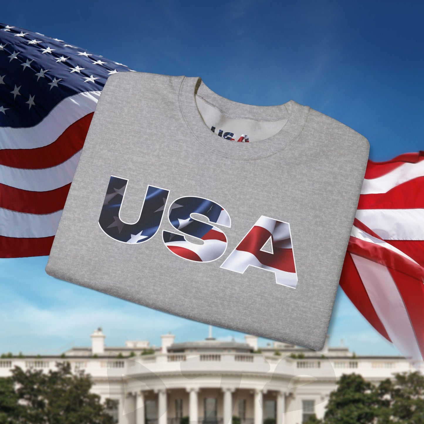 Patriotic USA Crewneck Sweatshirt - Unisex Heavy Blend - American Pride - National Pride Gift - S-5XL