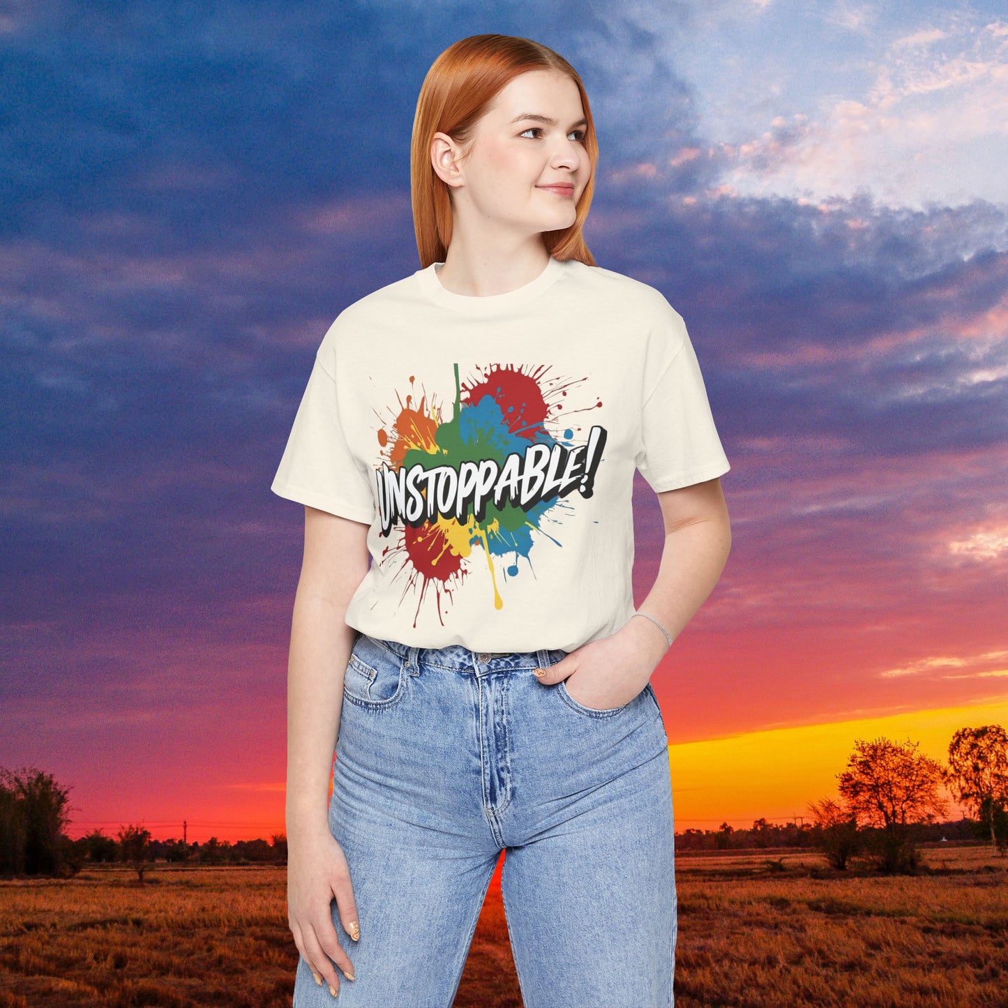 Unstoppable Design Tee - Vintage  Retro  Unisex  Tee - Classic  T-Shirt - Graphic Tee - Casual  Shirt - Short  Sleeve  Shirt