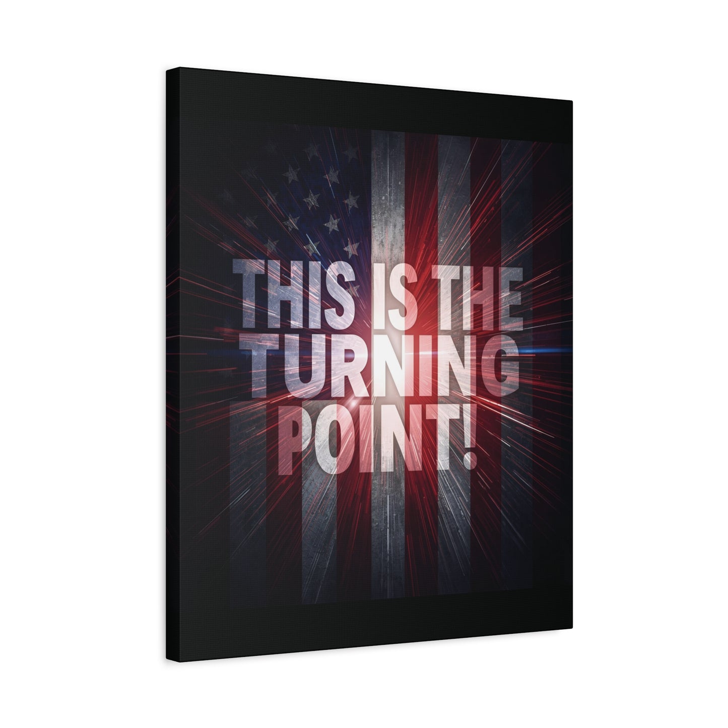 Charlie Kirk - This Is The Turning Point! - Red White Blue - Stunning American Flag Backdrop Design - Patriotic - Motivational Wall Art - Canvas - Multiple Sizes