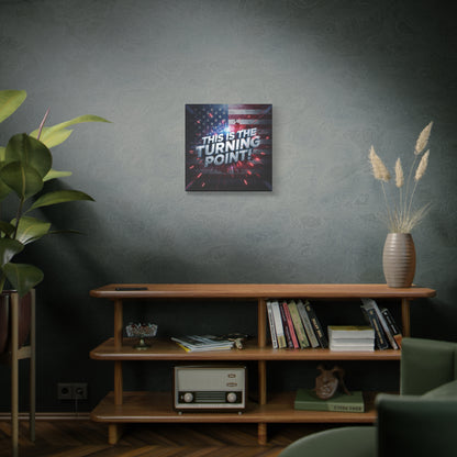 Canvas Print - Patriotic Wall Art - Stunning - Red White Blue - American Flag Backdrop - Charlie Kirk Inspired - This Is The Turning Point! - Multiple Sizes -