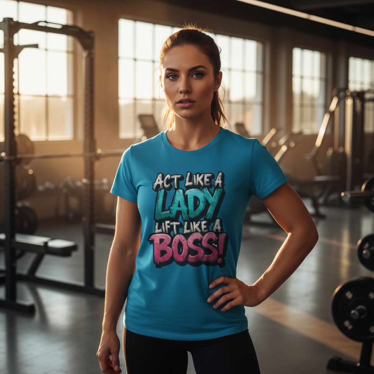 Act Like a Lady Lift Like a Boss - Women's Gym T-Shirt - Empowerment Fitness Tee