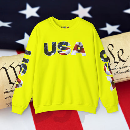 Patriotic USA Crewneck Sweatshirt - Unisex Heavy Blend - American Pride - National Pride Gift - S-5XL