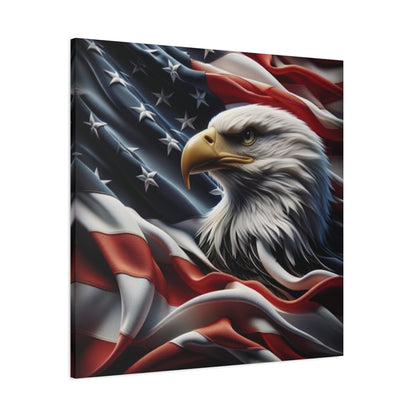 Patriotic Eagle Gallery Wrapped Canvas Art - American Flag Wall Decor - Red White Blue - USA Pride - Holiday Gift -  4th of July Home Decoration - Veteran Gift -  USA Theme Art - Print On Sides - Mirror Sides -