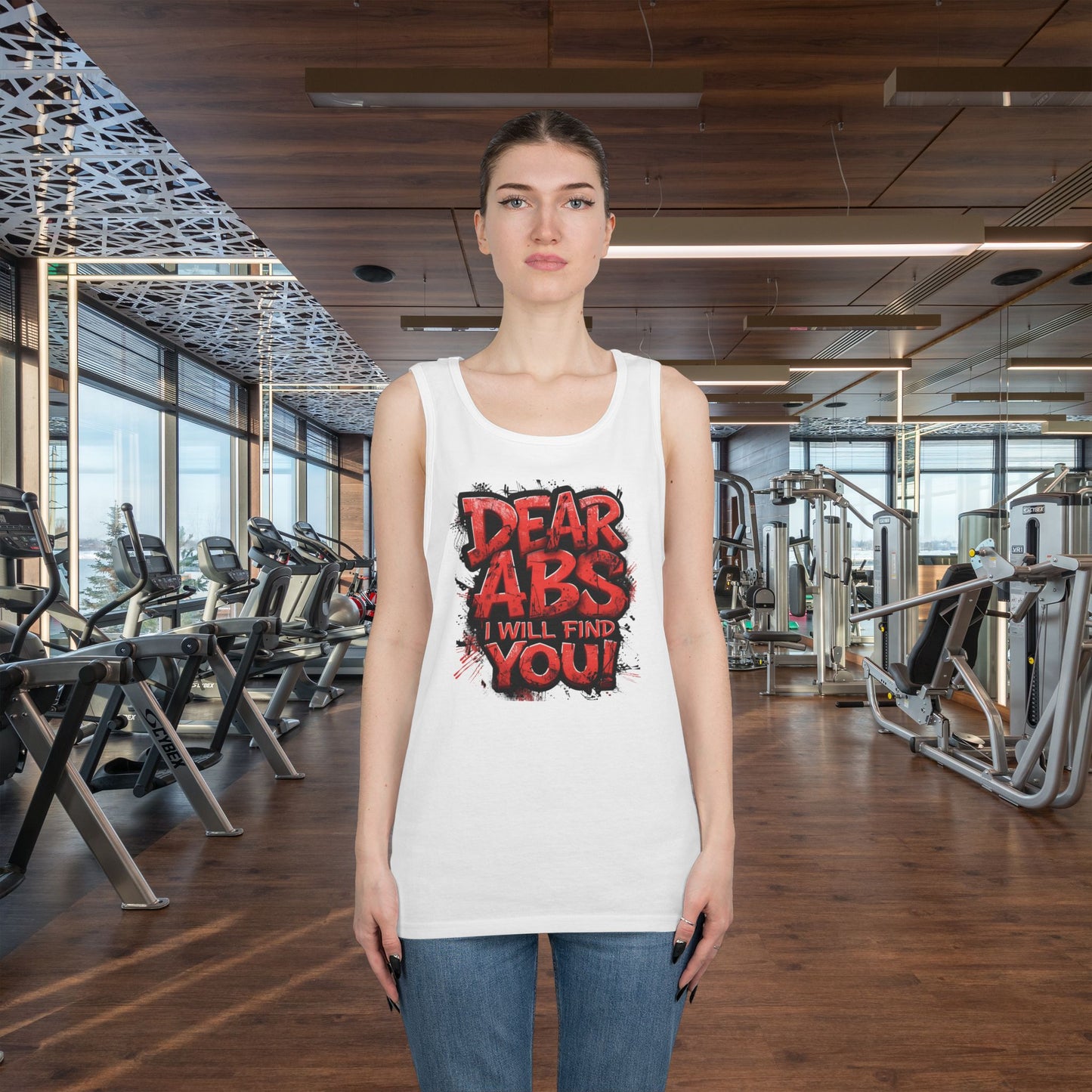 Dear Abs I Will Find You! - Unisex Heavy Cotton Tank Top - Funny Gym Tank - Fitness Apparel - S-2XL