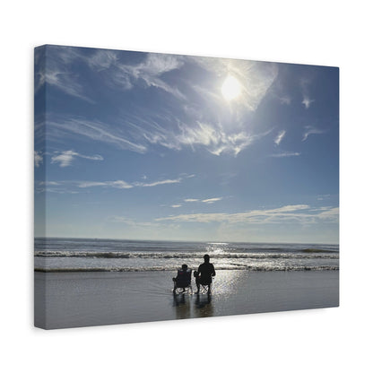Beach Sunset Canvas Art, Stretched Canvas Print, Coastal Home Decor, Ocean Wall Art, Serene Landscape Painting
