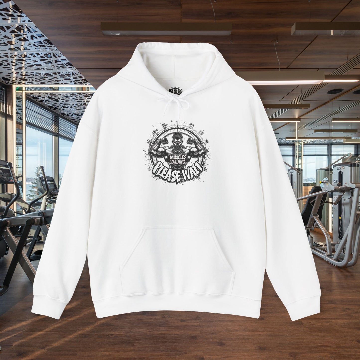Unisex - Muscles Loading…Please Wait - Heavy Blend™ Hooded Sweatshirt - Motivational Fitness Hoodie - Workout Sweatshirt - Gym Apparel - Inspirational Gift - Holiday Gift