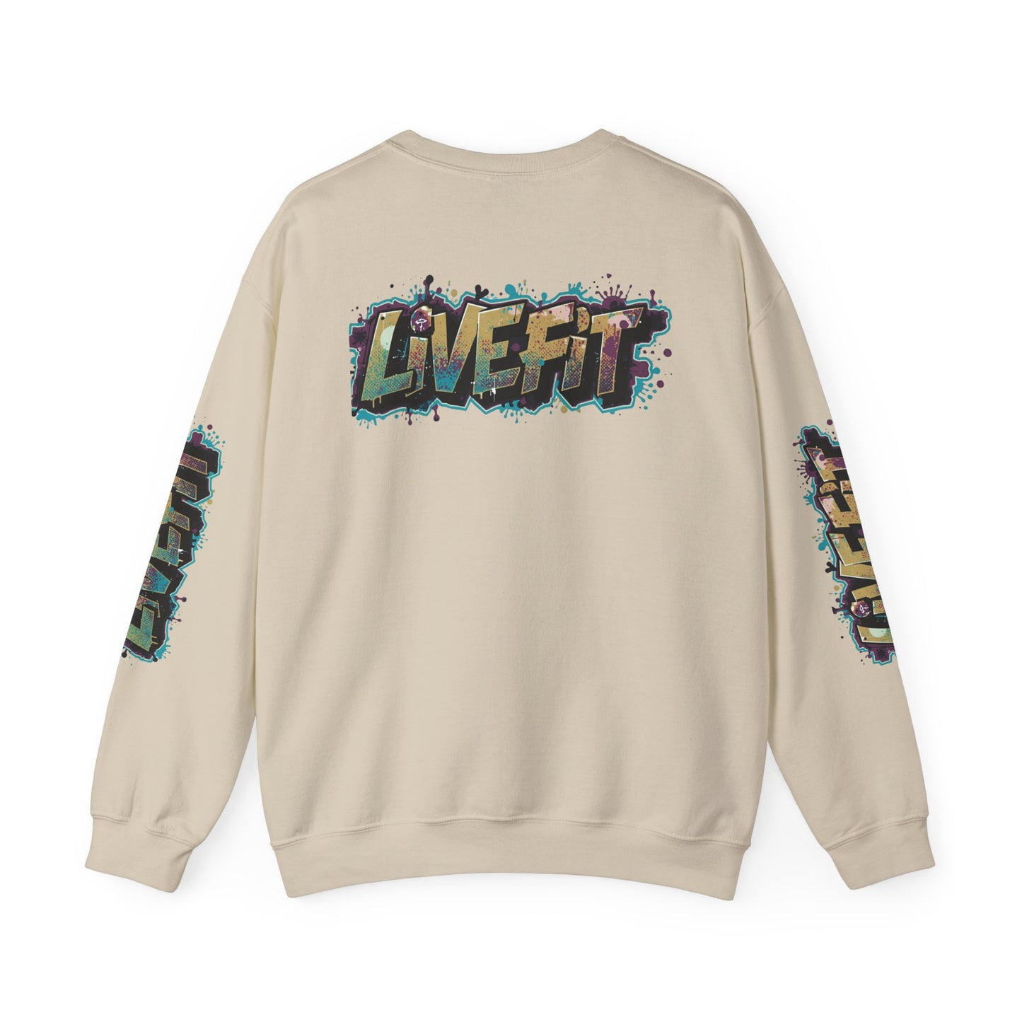Live Fit Crewneck Sweatshirt - Trendy Fitness Apparel -  Unisex Casual Wear -  Sports Gift -  Workout Fashion -  Street Style Sweatshirt -