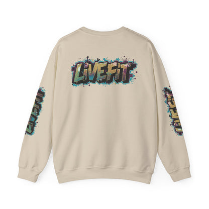 Live Fit Crewneck Sweatshirt - Trendy Fitness Apparel -  Unisex Casual Wear -  Sports Gift -  Workout Fashion -  Street Style Sweatshirt -
