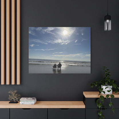 Beach Sunset Canvas Art, Stretched Canvas Print, Coastal Home Decor, Ocean Wall Art, Serene Landscape Painting
