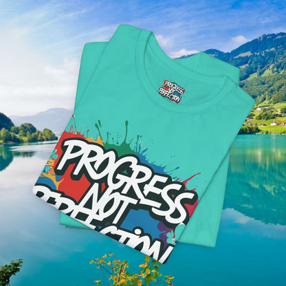 💥 Vibrant   💥   Eye-catching   💥   Motivational    💥 All  Over Print   💥 Unisex T-shirt  💥   Progress  Not  Perfection   💥  Art-Inspired   💥  Apparel  💥  Sizes  XS  x  4XL 💥