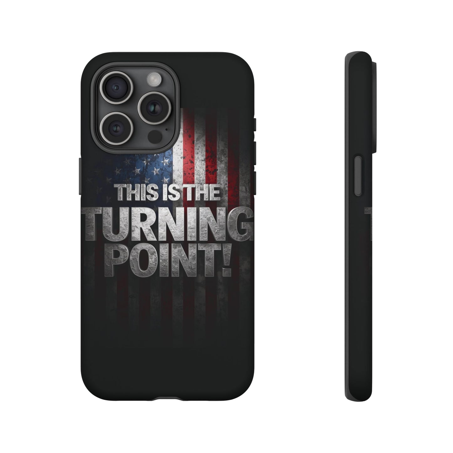 Stunning Patriotic Protective Cell Phone Case -  Charlie Kirk - This Is The Turning Point! - Red White Blue - Beautiful American Flag Backdrop Design - Perfect Gift for Everyday Use, Durable Cover, Stylish Protection