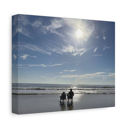 Beach Sunset Canvas Art, Stretched Canvas Print, Coastal Home Decor, Ocean Wall Art, Serene Landscape Painting