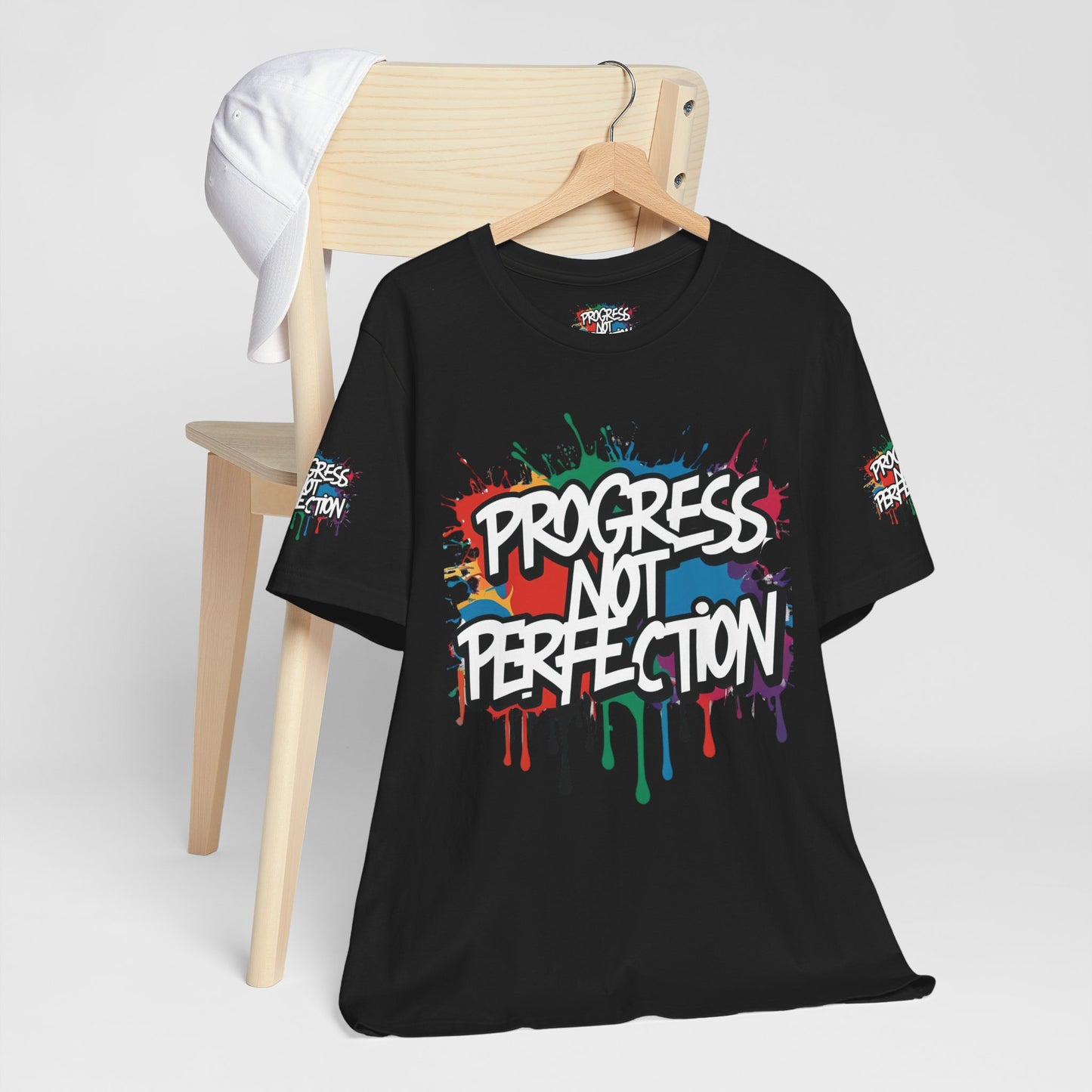 💥 Vibrant   💥   Eye-catching   💥   Motivational    💥 All  Over Print   💥 Unisex T-shirt  💥   Progress  Not  Perfection   💥  Art-Inspired   💥  Apparel  💥  Sizes  XS  x  4XL 💥