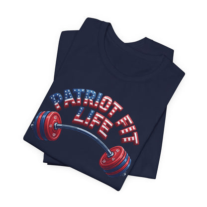 Patriot Fit Life T-Shirt — American Flag Barbell Fitness Tee