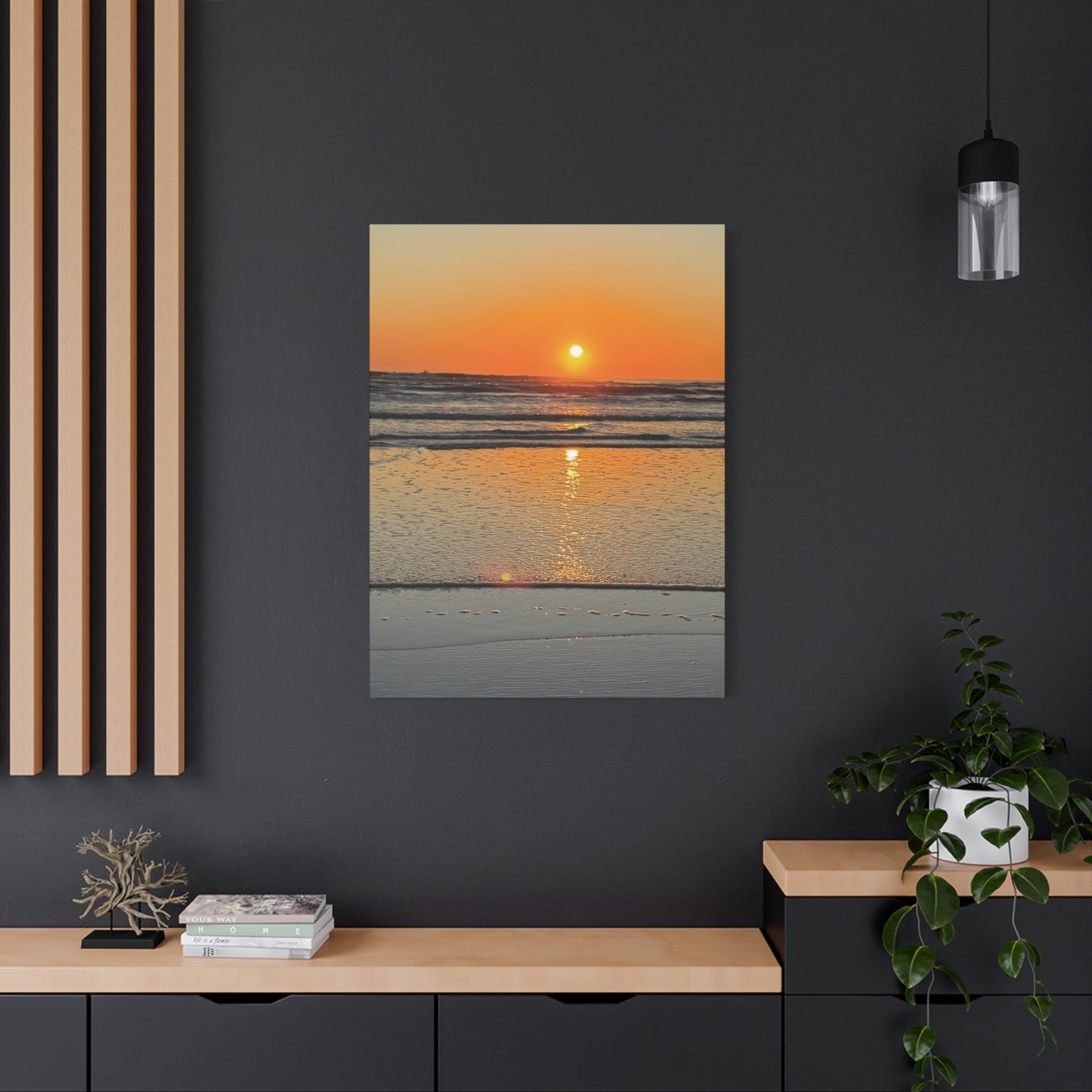 Stunning Sunset Beach Canvas Print, Ocean Decor, Wall Art, Home Decor, Coastal Artwork for Living Room