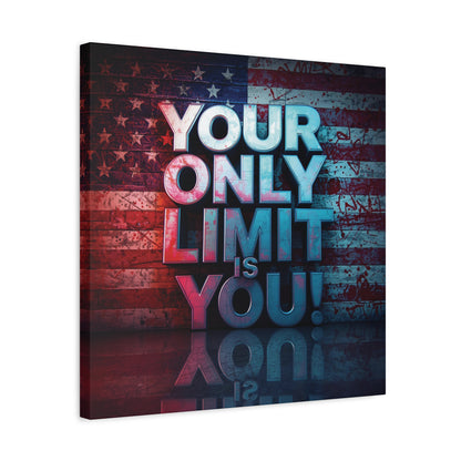 Gallery Wrapped - Motivational Canvas Wall Art - Your Only Limit Is You! - Inspirational Decor for Home Office - Inspirational Gift - Vintage American Flag - Limitless Living - Personal [...]