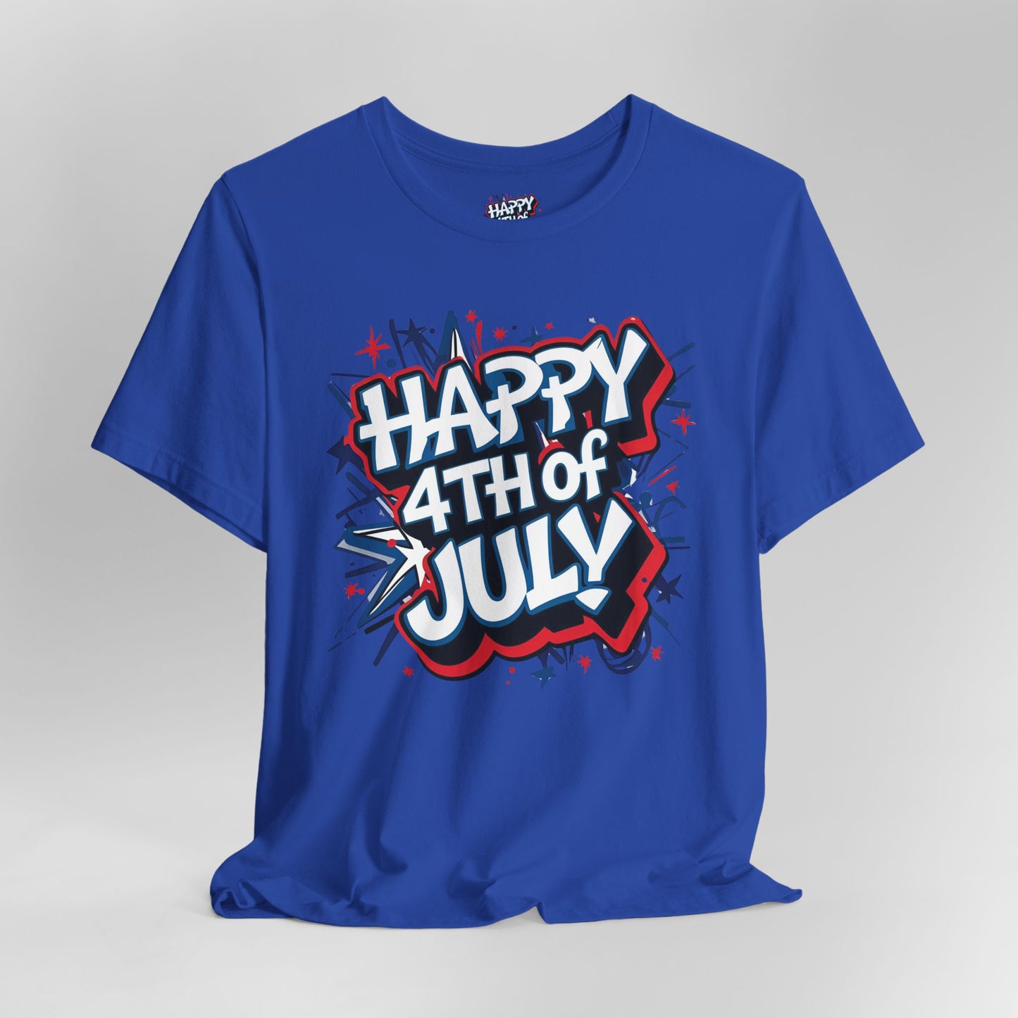 Happy 4th Of July Unisex Jersey Short Sleeve Tee, Independence Day T-Shirt, Patriotic Shirt, Red White Blue Tee, USA Celebration Top