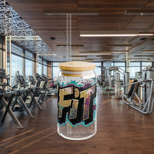LIVE FIT - Graffiti Art Sipper Glass - 16oz - Unique Drinkware - Cool Gift - Summer Beverage - Eco-Friendly - Stylish Decor