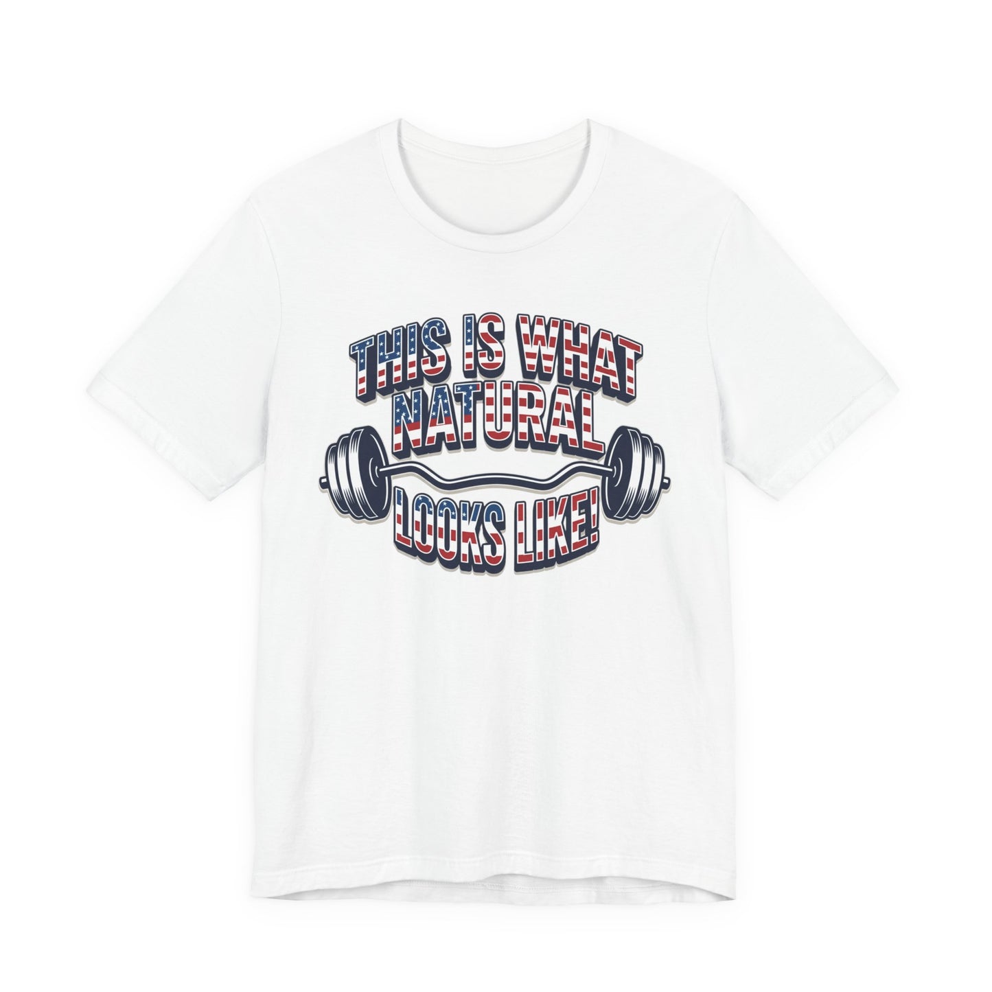 Natural Looks American Flag Gym T-Shirt | Motivational Weightlifting Tee