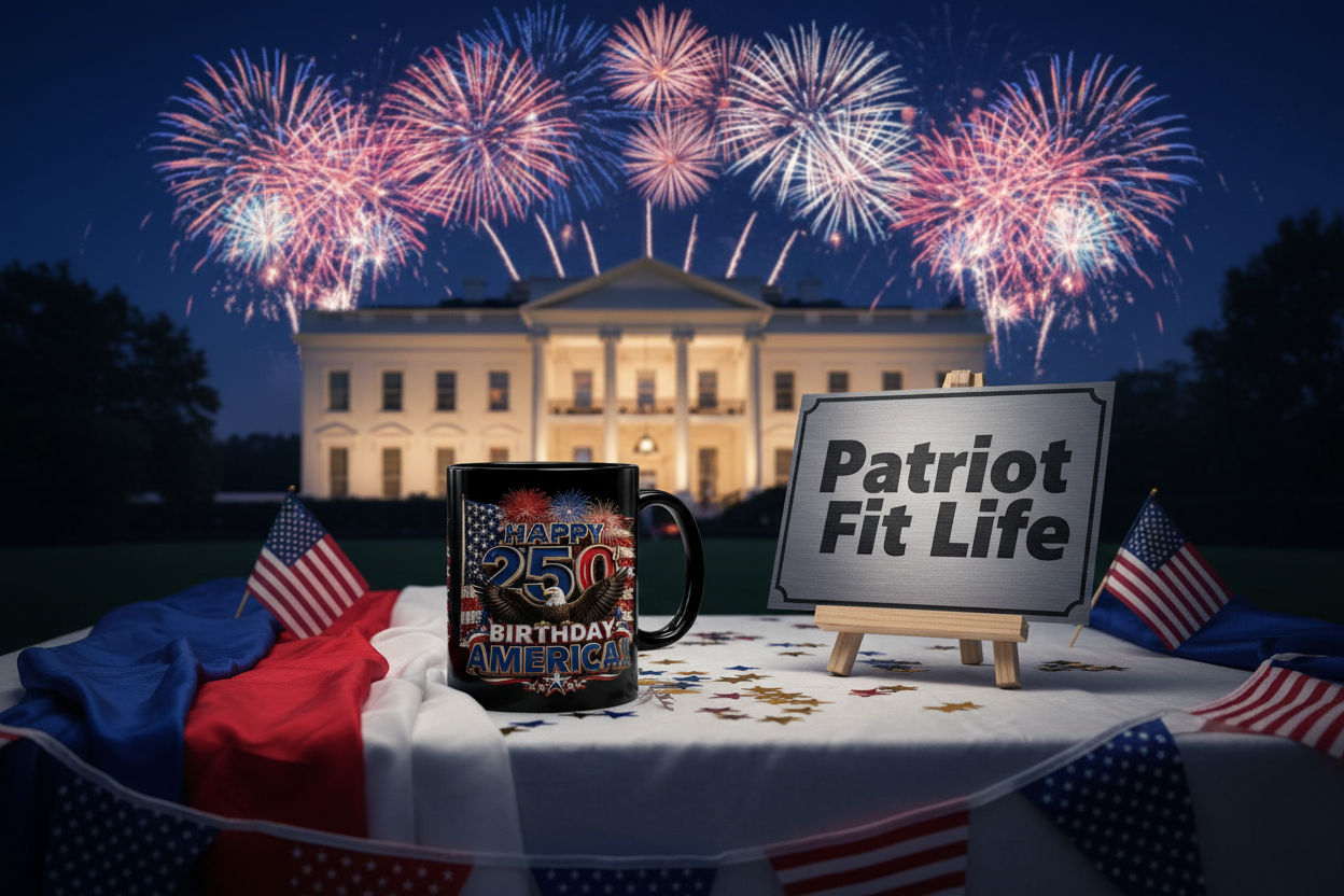 11oz/15oz Black Mug - Happy 250th Birthday America - Patriotic Eagle & Fireworks