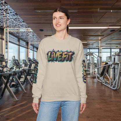 Live Fit Crewneck Sweatshirt - Trendy Fitness Apparel -  Unisex Casual Wear -  Sports Gift -  Workout Fashion -  Street Style Sweatshirt -