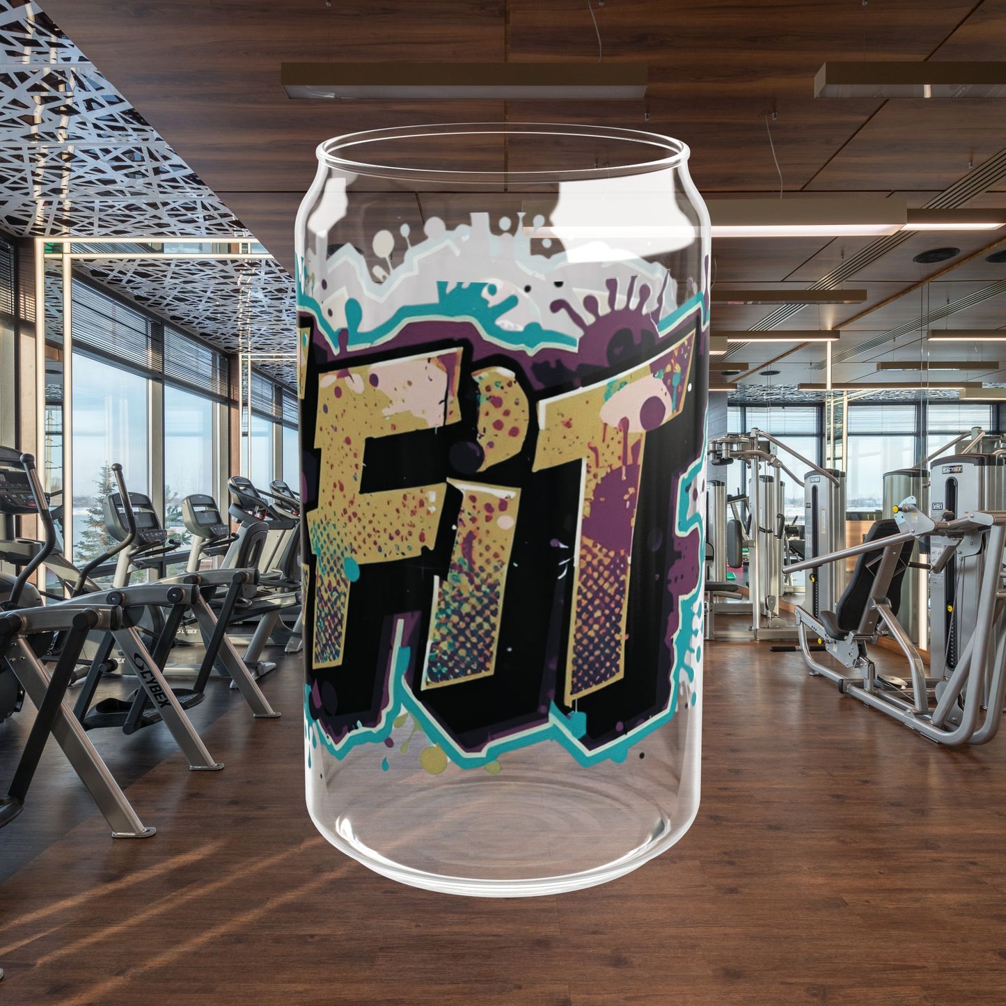 LIVE FIT - Graffiti Art Sipper Glass - 16oz - Unique Drinkware - Cool Gift - Summer Beverage - Eco-Friendly - Stylish Decor