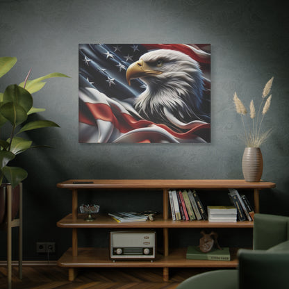 Patriotic Eagle Gallery Wrapped Canvas Art - American Flag Wall Decor - Red White Blue - USA Pride - Holiday Gift -  4th of July Home Decoration - Veteran Gift -  USA Theme Art - Print On Sides - Mirror Sides -