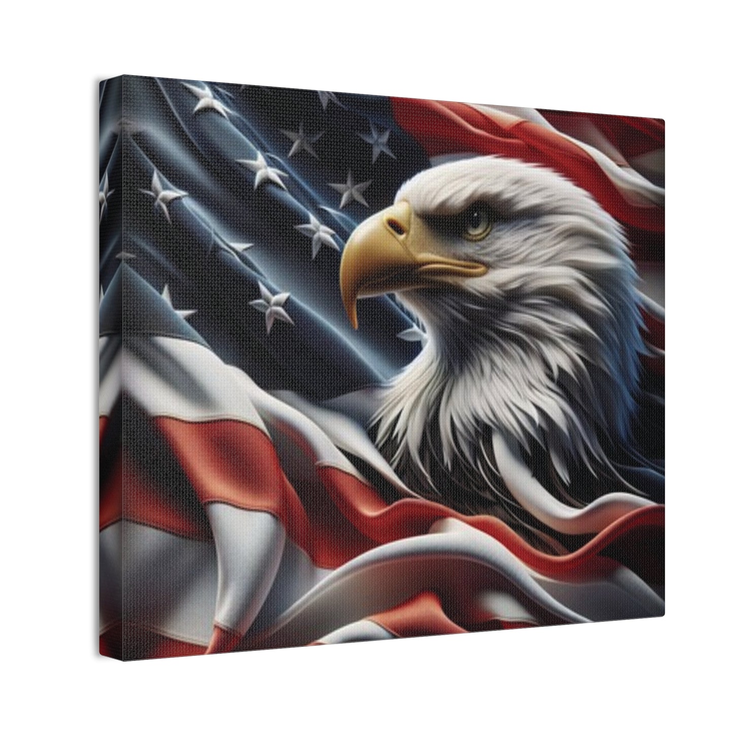 Patriotic Canvas Wall Art - American Eagle - American Flag Background Design - Red White Blue - Home Decor for Veterans -  Memorial Day -  Independence Day -  Holiday Gifts -