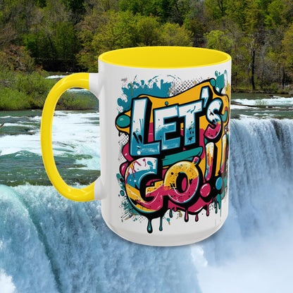 Vibrant   Ceramic  Mug    Inspirational      Let's Go!     Graffiti  Mug      Coffee Mug        Progress  Not  Perfection   Sizes   11oz  &  15oz    Birthday Gift   Graduation Gift    8  Different  Color Options
