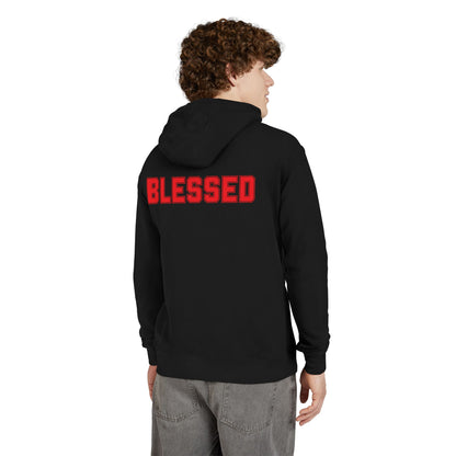 Blessed Hoodie — Red Text - Black Pullover - Sizes - XS - 3XL