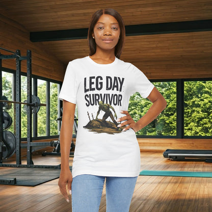Leg Day Survivor Tee, Fitness Shirt, Workout Apparel, Gym Gift, Unisex Graphic Tee