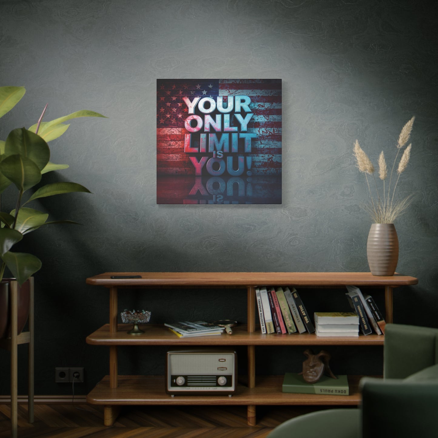 Motivational Wall Art Canvas, Your Only Limit Is You! Inspirational Decor for Home Office, Inspirational Gift, American Flag, Limitless Living, Personal [...]