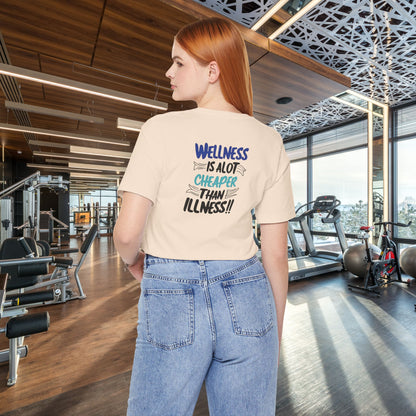 Wellness Awareness Unisex Tee - Wellness Is Alot Cheaper Than Illness!! - Design - S - 3XL - Motivational Health T-Shirt for Self-Care Enthusiasts - Gift for Wellness Events - Positive Vibe Shirt -  [...]
