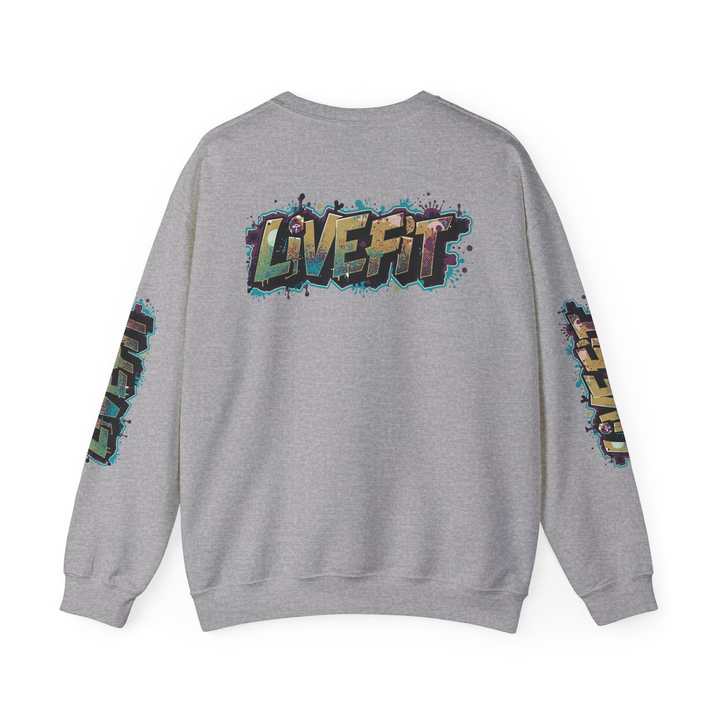 Live Fit Crewneck Sweatshirt - Trendy Fitness Apparel -  Unisex Casual Wear -  Sports Gift -  Workout Fashion -  Street Style Sweatshirt -
