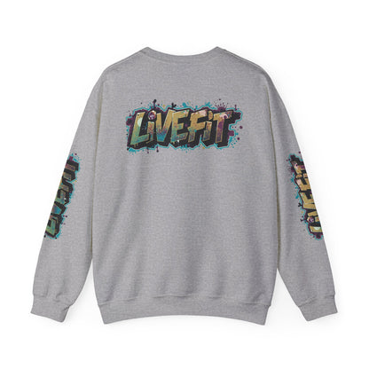 Live Fit Crewneck Sweatshirt - Trendy Fitness Apparel -  Unisex Casual Wear -  Sports Gift -  Workout Fashion -  Street Style Sweatshirt -