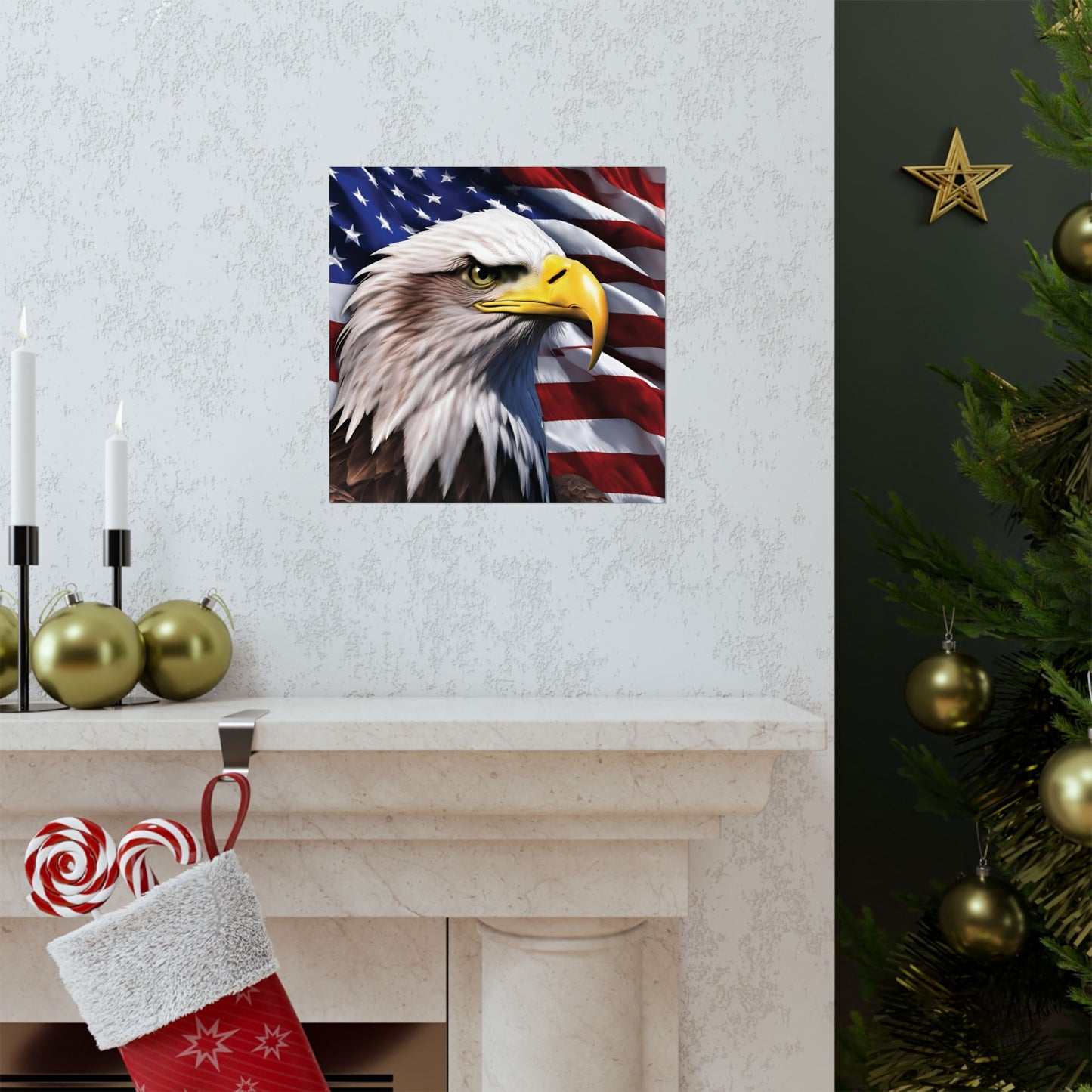 💥 Patriotic 💥 Bald Eagle 💥 Red White & Blue 💥 Wall Art 💥 Matte  💥 Vertical Poster 💥