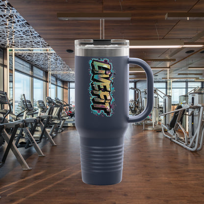 Insulated Travel Mug, Live Fit, 40oz Fitness Water Bottle, Gym Coffee Cup, Durable Travel Tumbler, Motivational Drinkware