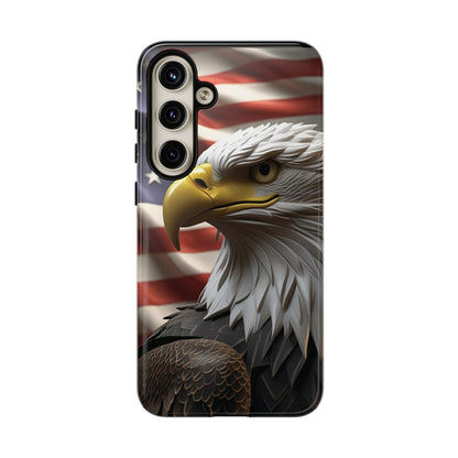 Tough Phone Cases - Patriotic - American Flag Eagle Design - Red White & Blue - Multiple Sizes -