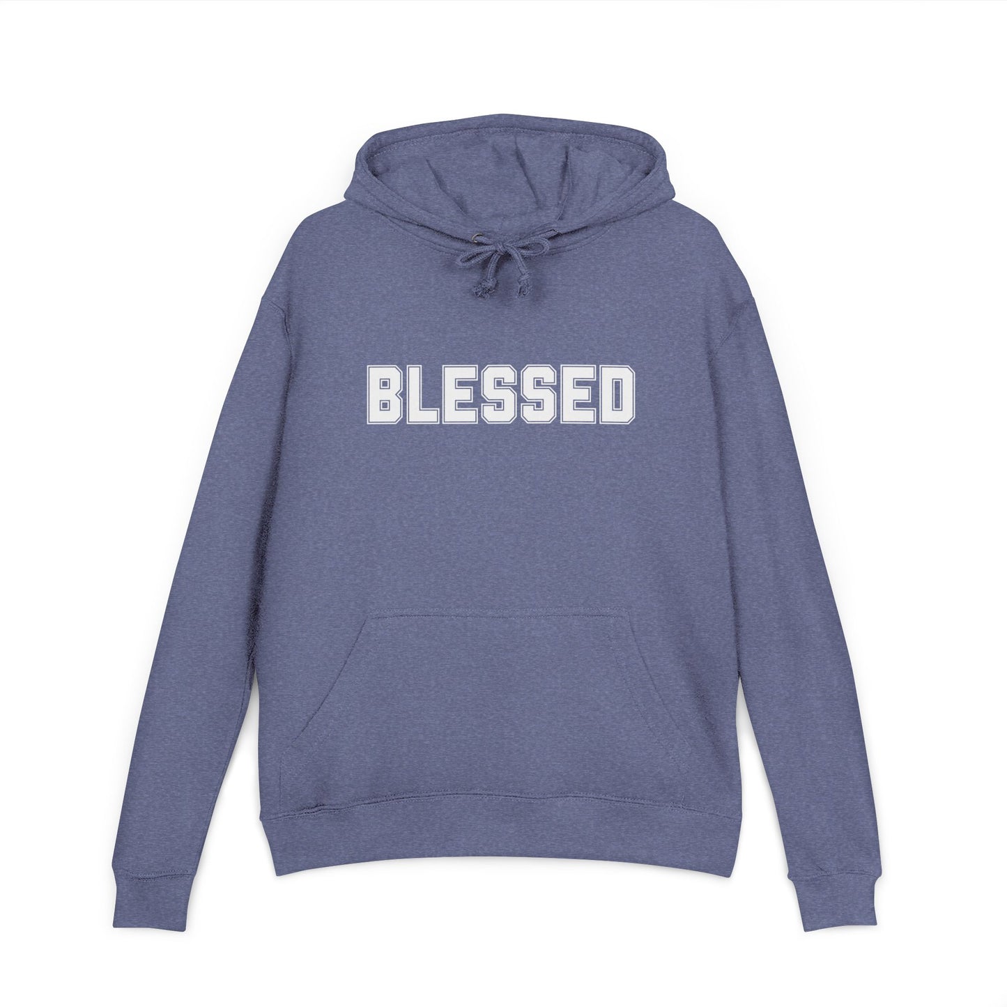 Blessed Hoodie — Cozy French Terry Pullover - with - White - Bold Front & Back Text - Holiday Gift - Fitness