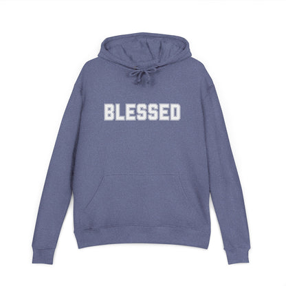 Blessed Hoodie — Cozy French Terry Pullover - with - White - Bold Front & Back Text - Holiday Gift - Fitness