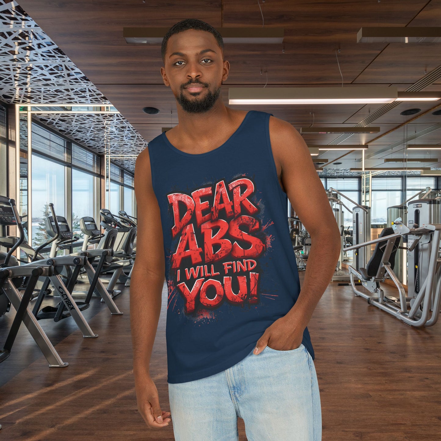 Dear Abs I Will Find You! - Garment-Dyed Tank Top - Funny Gym Tank - Unisex Fitness Apparel - XS-3XL