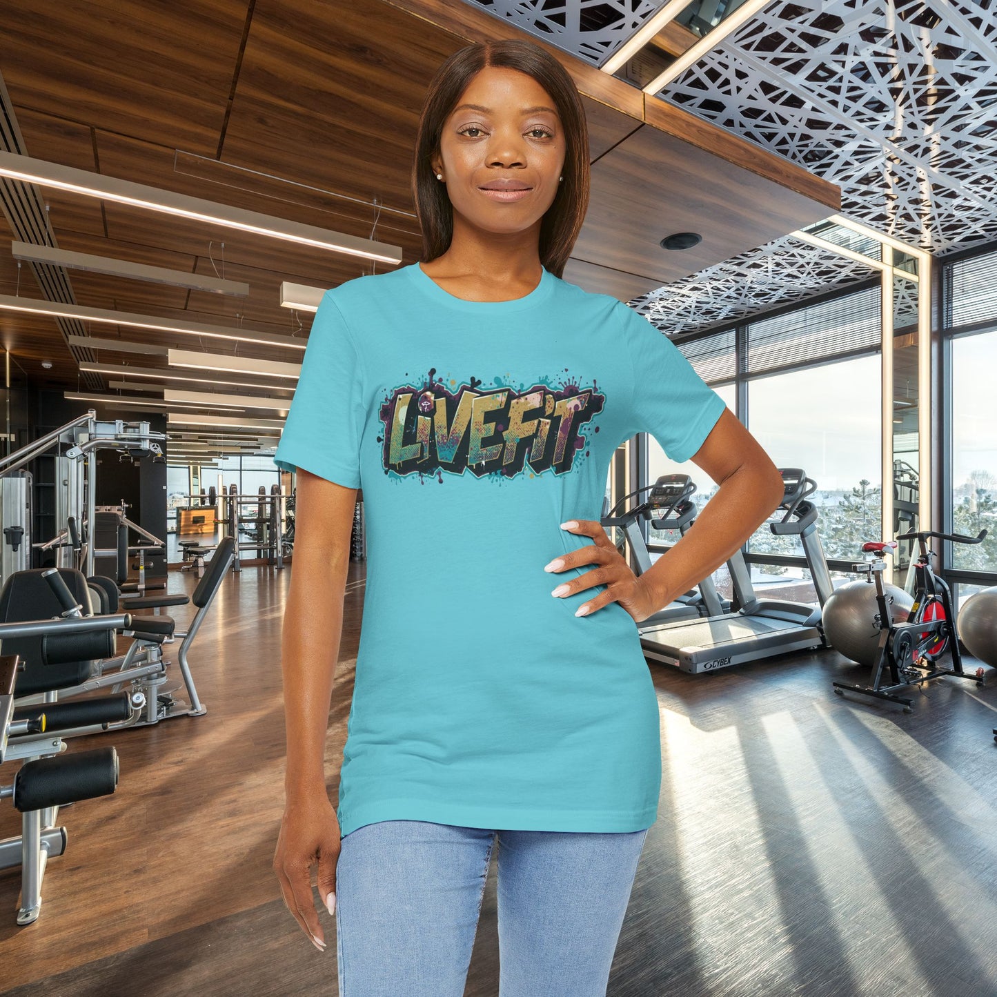 LIVE FIT Graphic Fitness Tee - Motivational Workout Apparel